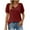 Wine, variant on Summer Plus Size Tops for Womens 2025 Fashion Causal Vintage Solid Color Blouse Short Sleeve T-Shirt Top