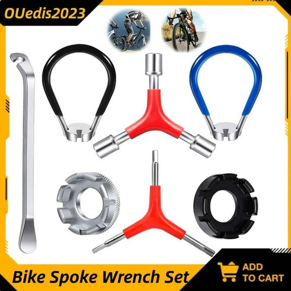Bike Spoke Wrench Set 7PCS Portable Bicycle Spoke Tool Kit Y-Type Hex Wrench