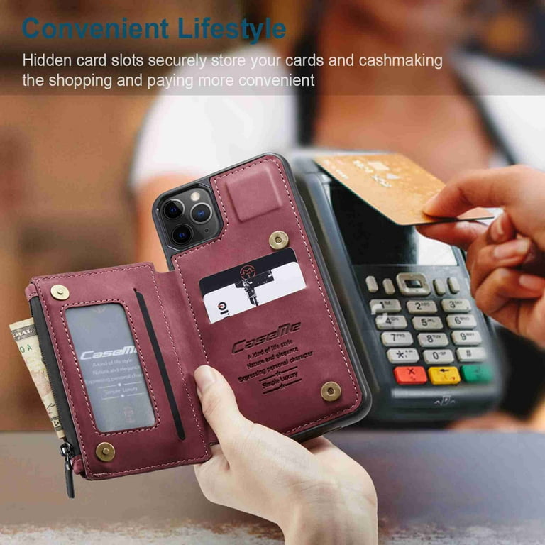 CaseMe iPhone 15 Pro Max Leather Wallet Case with RFID