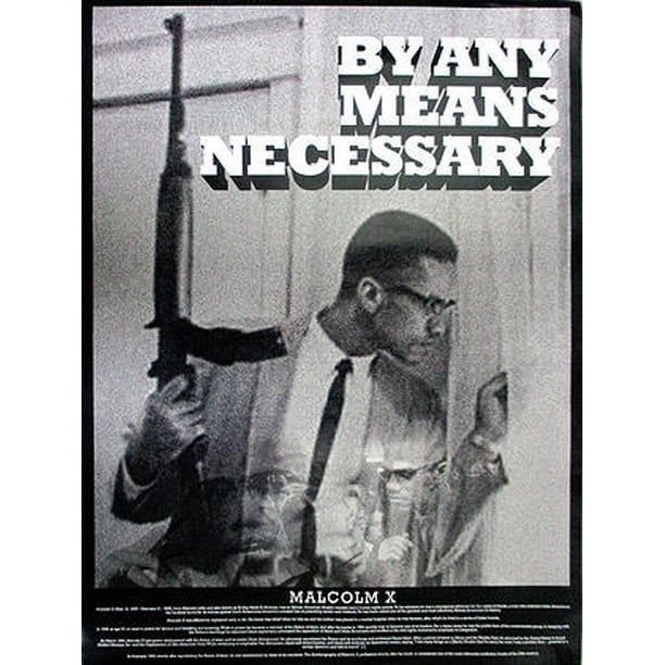 Malcolm X Poster By Any Means Necessary 18x24 Walmart Com Walmart Com