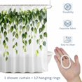 thumbnail image 4 of Eucalyptus Leaf Shower Curtain for Bathroom, Watercolor Spring Vintage Sage Green Leaves Waterproof Cloth Fabric Bathroom Accessories Set with 12 Rust Proof Plastic Hooks, 72"x84", 4 of 9