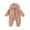Coffee, variant on YASUTNKS Baby Girls Boys Autumn Jumpsuit Long Sleeve Hooded Solid Color Casual Oblique Zipper Romper