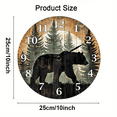 thumbnail image 2 of Kurmntregon Cabin Bear Wall Clock Black Bear Forest Wildlife Mountain Lodge Wooden Accurate Decorative Clocks, Silent Non Ticking For Bathroom Bedroom/Living Room/Kitchen Round 10", 2 of 7