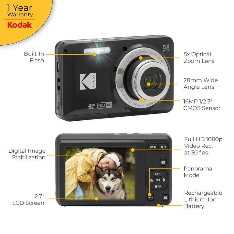 Kodak PIXPRO FZ55 Point Shoot Compact Digital Camera Black Kodak PIXPRO FZ55 Point Shoot Compact Digital Camera Black