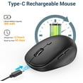 thumbnail image 3 of MD165 Bluetooth Wireless Mouse, Dual Mode 2.4G&BT Rechargeable Computer Mouse with Receiver, Silent Compact Portable Mouse for Laptop, PC, MacBook, Windows, Android, Mac, iPad, 3 of 7