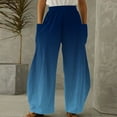 thumbnail image 2 of Dyegold Wide Leg Trouser Pants For Women Ombre Tie Dye Elastic Waist Palazzo Pants Plus Size Straight Long Pant With Pockets, 2 of 5