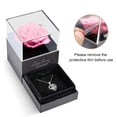 thumbnail image 5 of Preserved Red Real Rose with I Love You Necklace in 100 Languages -Eternal Flowers Rose Gifts for Mom Wife Girlfriend Her on Anniversary Valentines Day Mothers Day Christmas Birthday Gifts for Women, 5 of 13