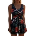 thumbnail image 2 of VBVC Women's 2 Piece Tropical Swimdress Tankini Sets , Ladies' Drawstring Waist Sleeveless Swim Top and Shorts , V Neck Modest Beach Bathing Suit For Women,Red,S-2XL, 2 of 7