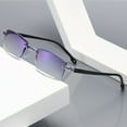 thumbnail image 3 of 6 Pairs Mens Rectangular Rimless Blue Light Blocking Reading Glasses Unisex Readers +2.50, 3 of 6