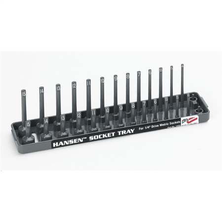 Hansen 1402 Hansen Global 1/4" Drive Metric Socket Holder, Gray