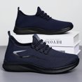 thumbnail image 3 of Men's Low-Top Lace-Up Knit Upper Walking Shoes Streamlined Lightweight Sole Casual Daily Athletic Sneakers, 3 of 5