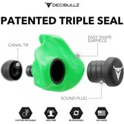 Decibullz Custom Molded Earplugs Pro Pack, One Size - Green Bundle