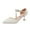 White, variant on Otqutp Wedding Shoes for Children Big Girl Girl Closed Toe Pointed Toe Princess Shoes Fine Flash Hook Buckle Girls Fine Heel High Heels