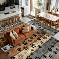 thumbnail image 5 of Gray Dog Paws 2.7x5 Area Rugs, Farmhouse Vintage Modern Grey Brown Wood Non-Skid Rubber Backing Large Rectangle Rugs - Living Room Bedroom Home Office, Indoor Floor Mat Carpets Washable Rug, 5 of 9