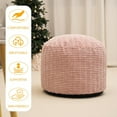 thumbnail image 6 of Round Stuffed Pouf Ottoman for Foot Rest, Storage Ottoman Pouf Foot Stool Cushion, Faux Fur Poufs with Foam Chunk Filling, 20 X 15 Inch Floor Chair for Living Room Bedroom Home Decor, Pink, 6 of 14