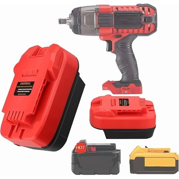 Para Dewalt y para Milwaukee a para Bauer Adaptador de Batería, Compatible con Dewalt 18v-20v y para Milwaukee 18v Baterías de Litio M18, Funciona para Bauer Series 20V MAX Herramienta Inalámbrica