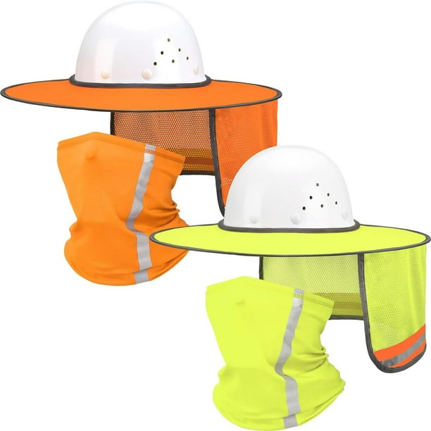 2 uds casco protección para el cuello alta visibilidad protección solar completa y polaina para el cuello pañuelo cara bufanda para accesorios de casco duro