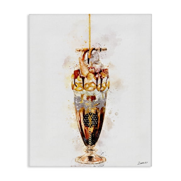 Stupell Industries Contemporary Dessert Fashion Ice Cream Canvas Art, 16 x 20, by Ziwei Li