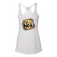 thumbnail image 3 of Wild Bobby, Softball Mom Animal Print Girl Sports Tri-Blend Racerback Tank Top, Heather White, Large, 3 of 5