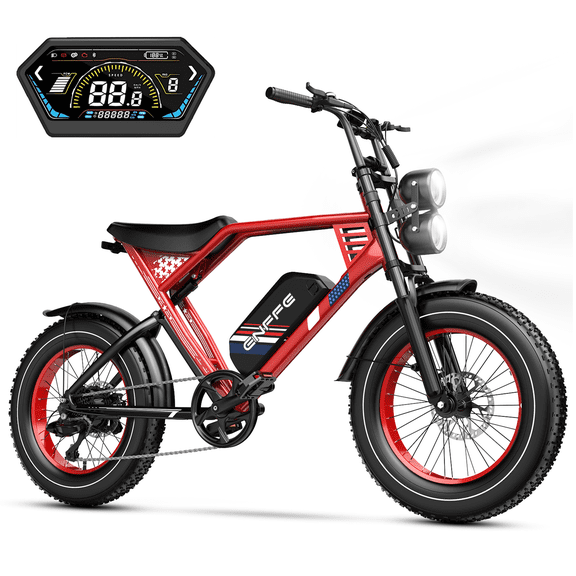ENFFE ES2 Max Electric Bike for Adults,Peak 1500W Motor,48V 22.5Ah Battery,Up to 100Miles Range,32MPH,shimano 7-Speed 20” *4.0 Fat Tire E-Bike,With NFC,UL2849 Certified