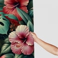 thumbnail image 3 of Awypu Chic Modern Bathroom Decor Summer Tropical Leaves Monstera Palm Leaf Flower Green Plant Hawaiian Pink Red Floral Waterproof Shower Curtain White, 3 of 7