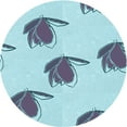thumbnail image 1 of Ahgly Company Indoor Round Patterned Blue Koi Blue Area Rugs, 5' Round, 1 of 6