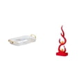 thumbnail image 1 of Bandeja organizadora rectangular nórdica y estatua abstracta de fuego, figura de resina con llama, escultura moderna para comedor, oficina, hogar, dor, 1 of 8