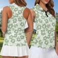 thumbnail image 4 of KUIFORTI Matching Golf Shirts for Couple Green Hibiscus Floral Racerback Design Funny Men Women Matching Couple Golf Shirts 4-Way Stretch Golf Tennis Tank Top, 4 of 6