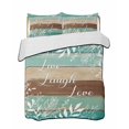 thumbnail image 2 of Quilts Twin Size, Teal Green Brown Botanical Soft Comforter Bedding Set for Bed, Farmhouse Wooden Leaves Lightweight Quilted Bedspread with Pillow Cover(2 Pieces) for All Season, 68x86 Inch, 2 of 9