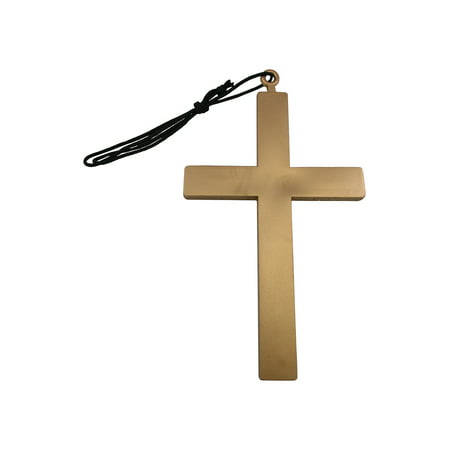 Gold Plastic Monk's Cross Priest Nun Crucifix Costume Accessory 5