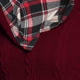 thumbnail image 6 of Aobny Fall Womans Sweaters Red Button Checkered Hooded Cable Knit Long Sleeve Pullover Sweaters for Junior Cozy, 6 of 7