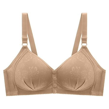 YHGFVOKJ Bras for Women Side Lace Non Padded Cups Edge without Steel Ring Smooth Lightly Lined Seamless Gathering Underwear Adjustment Yoga Sleep Large Bra Bras for Women Pack Khaki 44