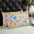 thumbnail image 4 of Summer Watercolor Botanical Throw Pillow Cover, Pillowcase Protectors with Zipper, Breathable Decorative Lumbar Pillow Case Cover, Pillow Shams for Couch Sofa 16x24Inch, 4 of 7