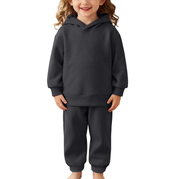 REDARER Heavyweight Winter Kids Boys Cozy Pullover Hoodie and Jogger Pants Outfit Casual Two Piece Playwear for Children,Size:6-7 Years