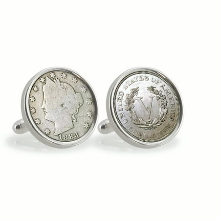 1883 First-Year-of-Issue Liberty Nickel Sterling Silver Coin Cuff Links