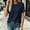 Navy, variant on Womens Frenchy Summer Tops Crewneck Short Sleeve Button Decor T Shirts Casual Waffle Knit Jacquard Blouses Top Shirts XXL