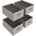 thumbnail image 3 of Lifewit Wardrobe Organizer Clothes, Jean Organizers for Closet with Support Board 3 Compartment Foldable Closet Drawer Storage 15.7*11.8*6.7 Inches for Pants, T-Shirts, Sweater, Legging, 4-Pack, 3 of 10