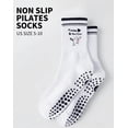 thumbnail image 4 of Yawlsow Pilates Grip Socks for Women, 1 Pair Non Slip Yoga Sock with Cute Embroidery Pattern for Barre Ballet, Barefoot Workout, 4 of 6