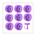 thumbnail image 1 of Lot de 8 Roues de Patin à Roulettes 32 x 58 mm 82A avec Roulement, avec Accessoires de Patinage à Roulettes Multifonctions Violet, 1 of 6