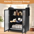 thumbnail image 4 of golytefs 3-Tier Kitchen Countertop Cabinet Dustproof Kitchen Storage Cabinet Dish Cabinet, 4 of 9