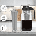 thumbnail image 4 of Cold Brew Coffee Maker Pitcher,64oz Iced Coffee Tea Pitcher for Fridge with Filter, Cold Brew Maker with Pour Spout Lid,1*cold brew pitcher 1*Metal filter 1*cup brush, 4 of 8