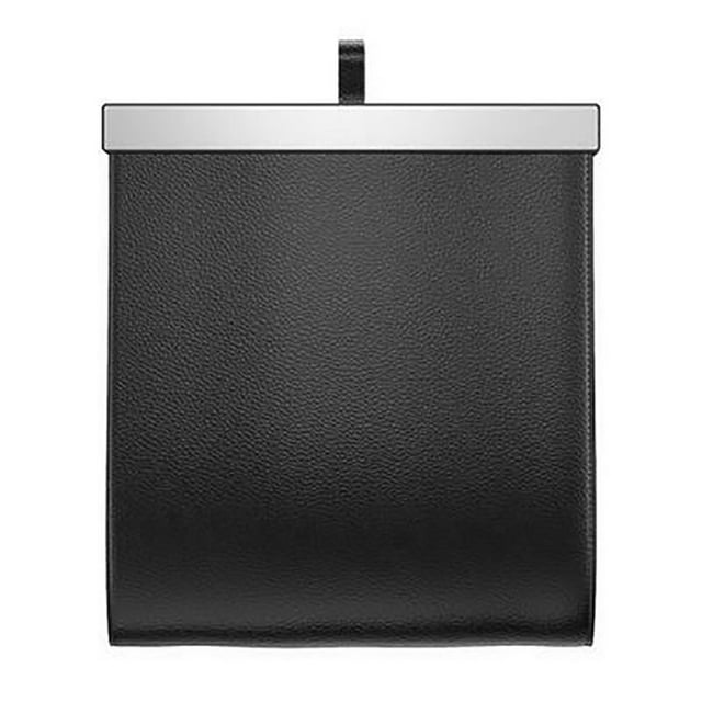 Mistaha Foldable Car Trash Bin with Large Capacity and Waterproof Inner Liner - Stylish Black Hanging Storage Bag for Vehicle - Convenient Seat Back Hook Design