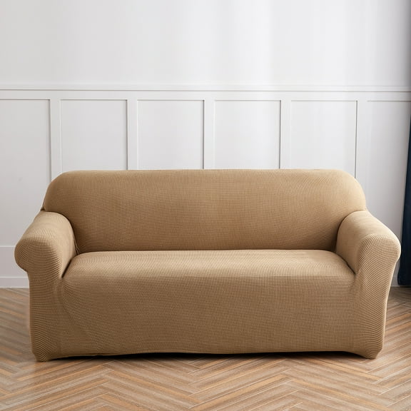 suxuMhao Slipcovers 1 Piece, Khaki Stretch Couch Covers for 3-Seater Sofa, Stretch Sofa Cover, Durable Slipcovers, Premium Stretch Couch Cover for Sofa Protection, Essential Sofa Cover for Home Use