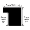 thumbnail image 3 of Contemporary Thick Black 8" x 10" Empty Photo Frame, 5" x 7" Removable Mat, 3 of 4
