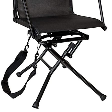 Muddy MGS400 Flex Tek 360 Degree Swivel-Ease Portable Ground Camping and Hunting Seat with Wide Seat and Durable Steel Construction Black