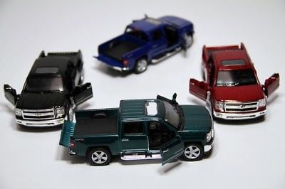 5/" Kinsmart 2014 Chevrolet Silverado Truck Diecast Model Toy 1:46 Chevy BLUE