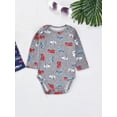 thumbnail image 4 of Bellafa 100% Cotton Baby Boys Long Sleeve Bodysuit Dinosuar Truck Baby Romper Infant Boy's Sung Fit Onesies-2 Piece, 4 of 10