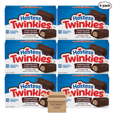 The Snack Store Bundle Hostess Twinkies Chocolate Cake Lovers, 13.58 oz, 6 Boxes of 10 Count, 60 Total Cakes!