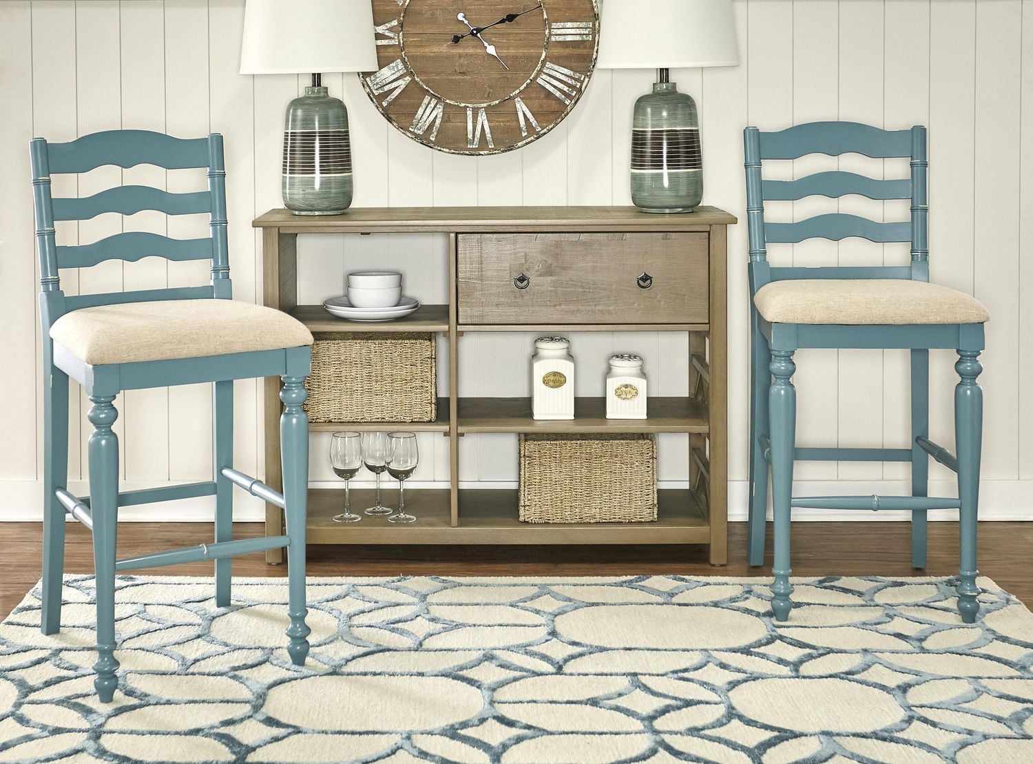 Tabouret de bar Hunter bleu antique