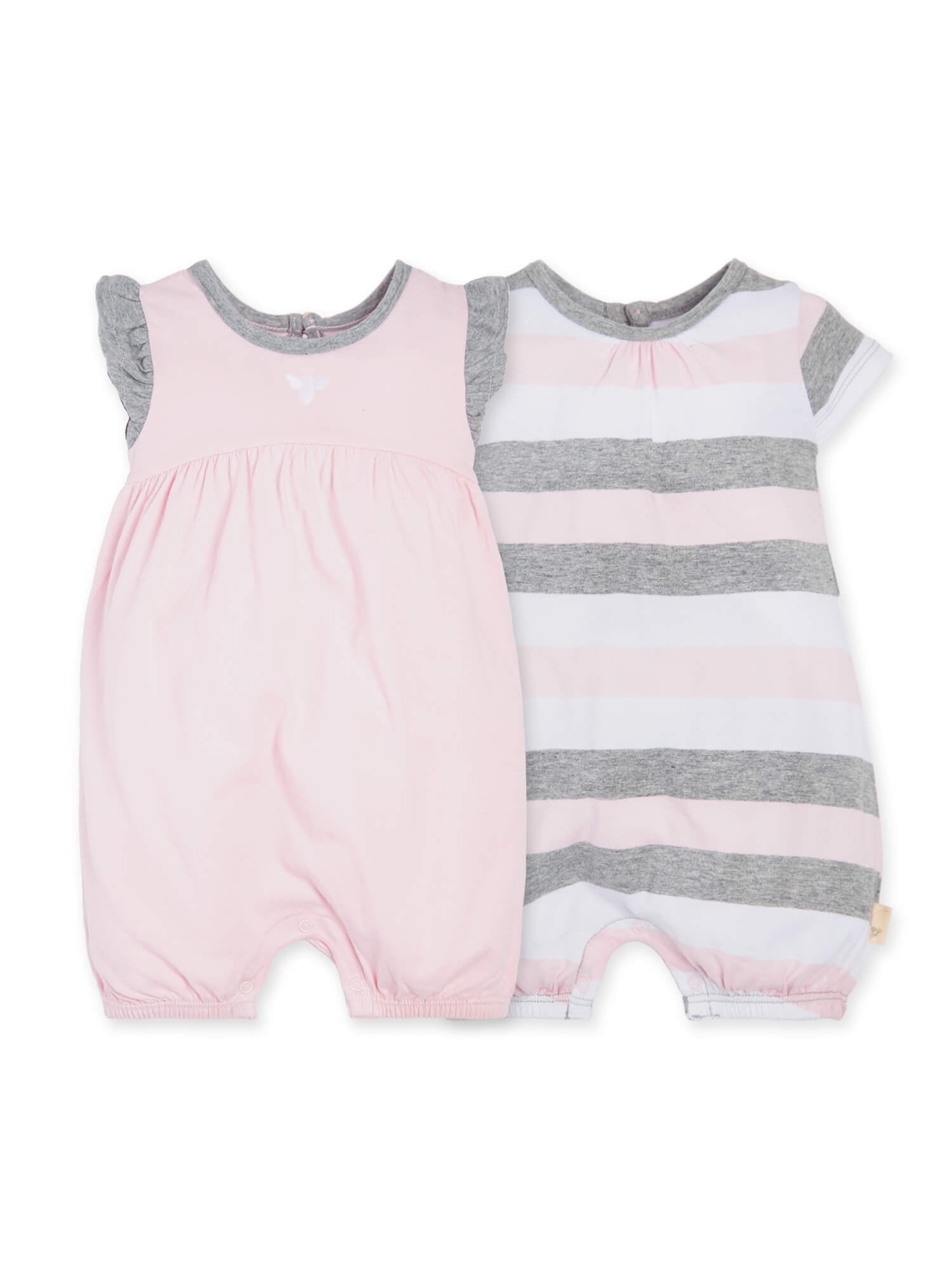 Burt's Bees Baby Baby Girl Bubble Rompers, 100 Organic Cotton, 2Pack